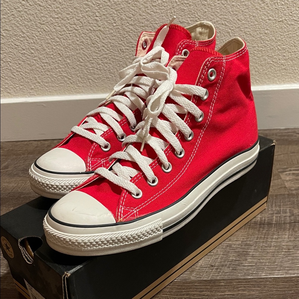 Converse Red All Star High-Tops (Men’s 8.5/Women’s 10.5)